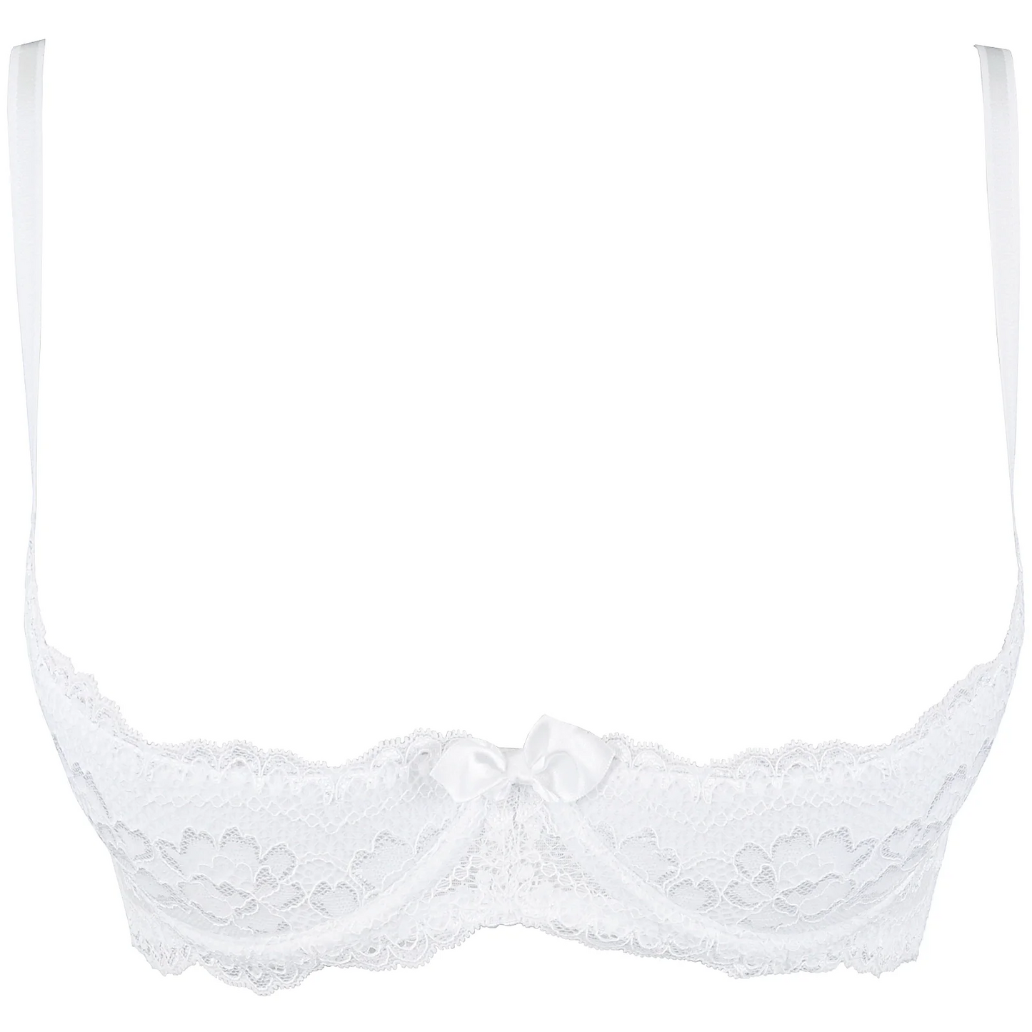 Sexy Open Cup Lace Bra Axami Love Cave White-4