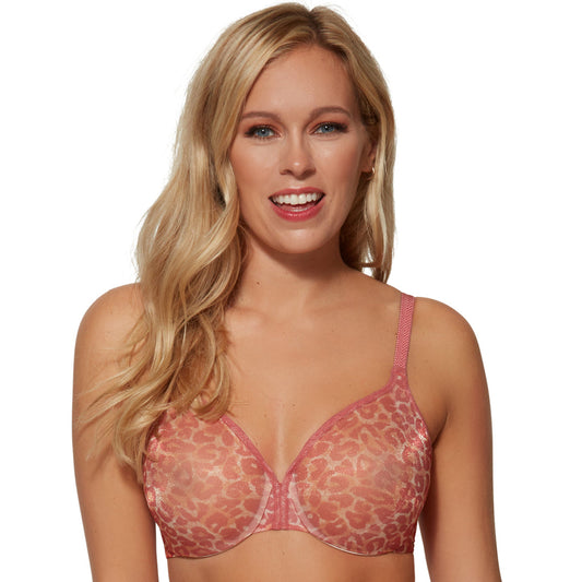 Gossard Glossies Pink Leopard Print Sheer Bra-0