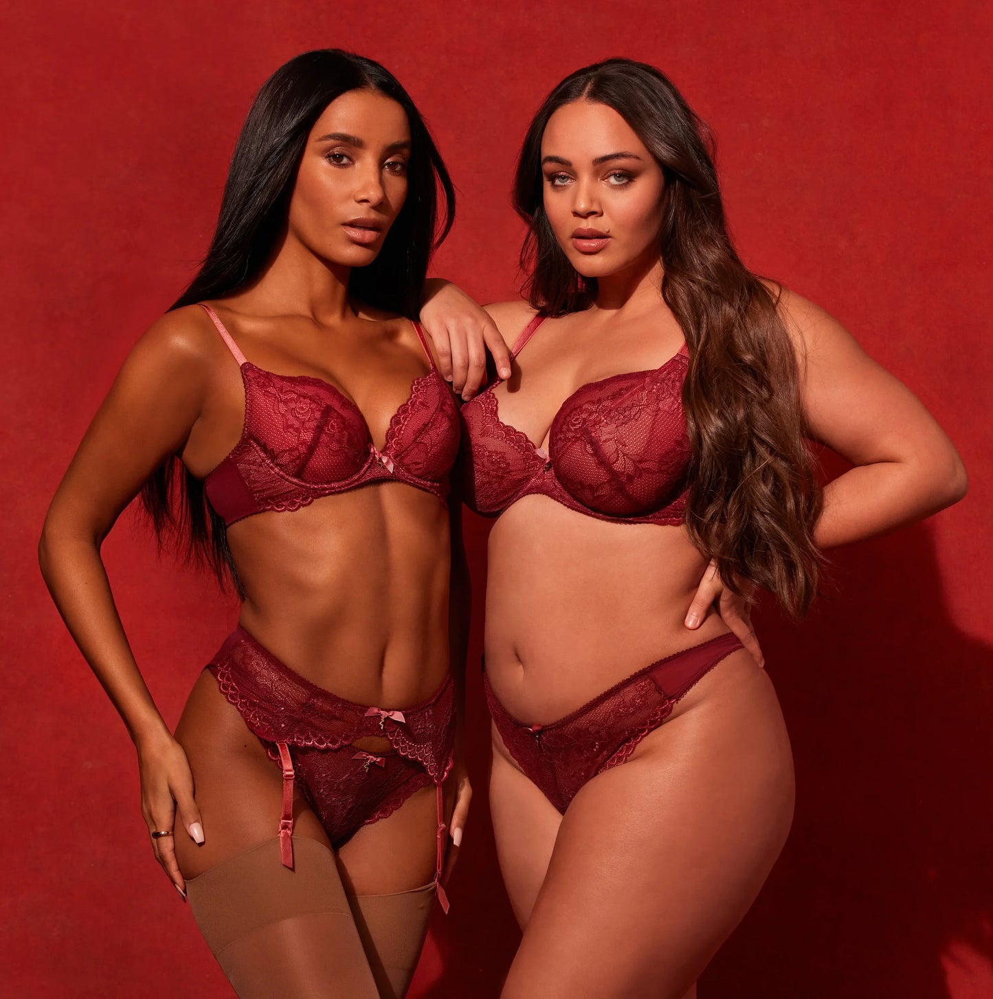 Gossard Superboost Lace Plunge Bra Cranberry/Raspberry Sorbet-7