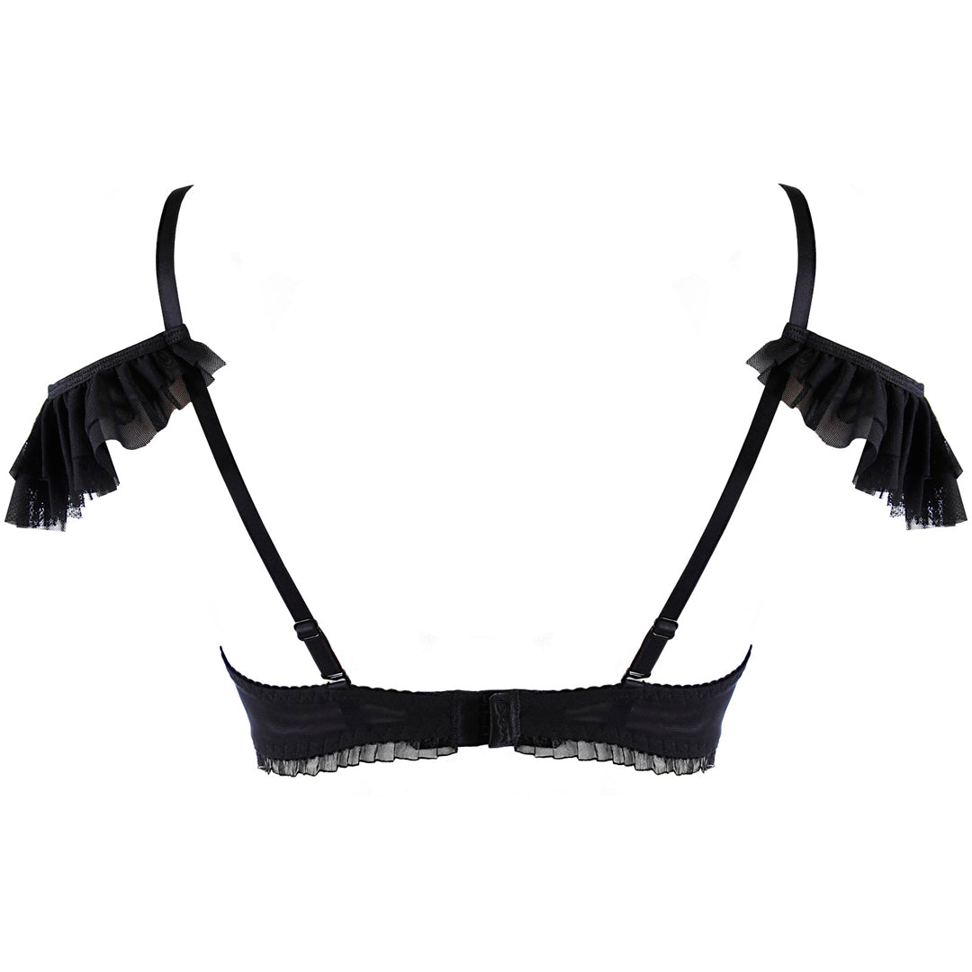 Sexy Ruche Open Cup Shelf Bra Axami Sweet Angel Black-6