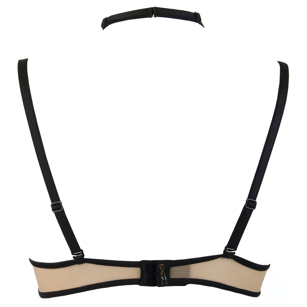 Sexy Open Cup Shelf Bra Axami Naughty in Nude Black-6