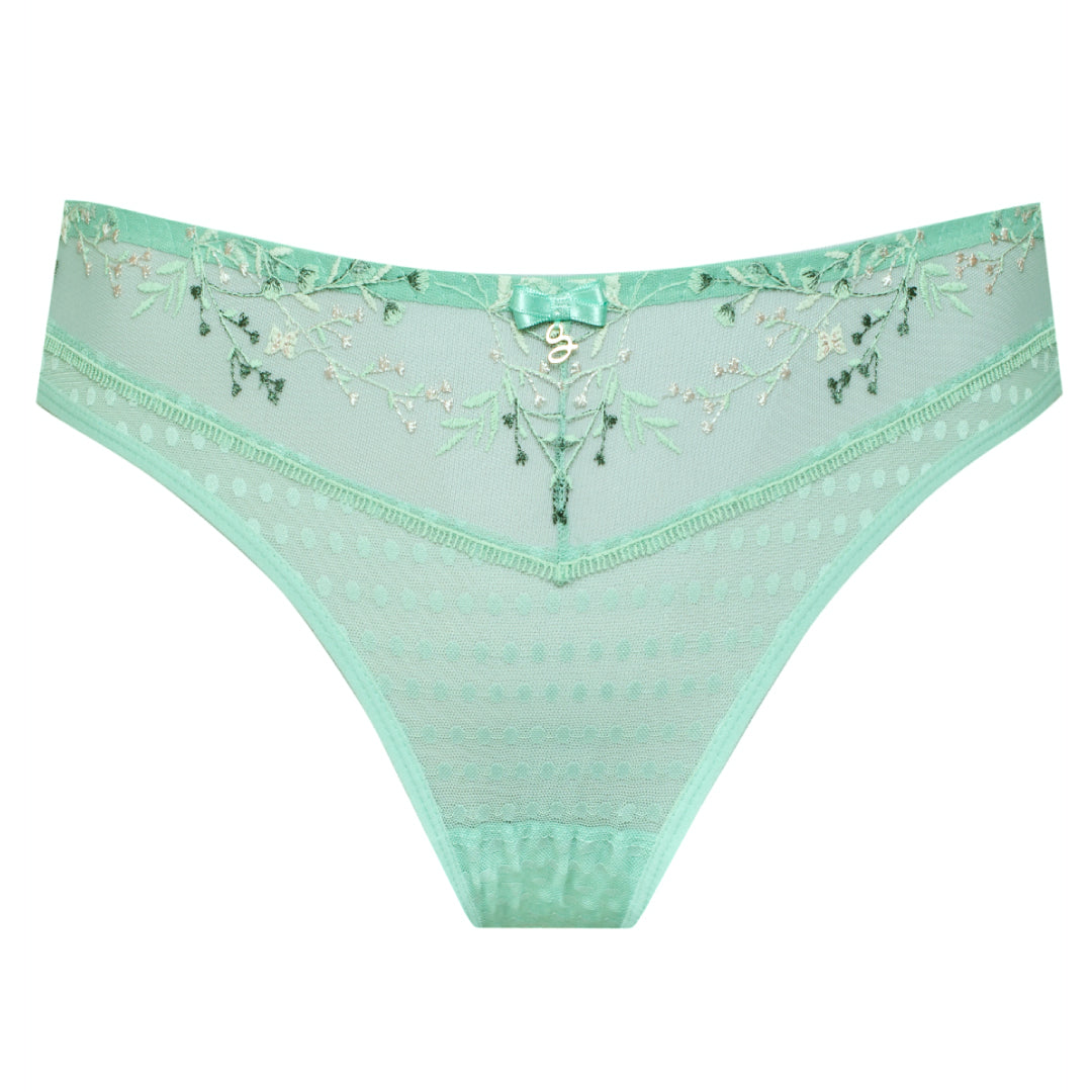 Sheer Mesh Tulle Embroidered Tanga Panty Juno-5