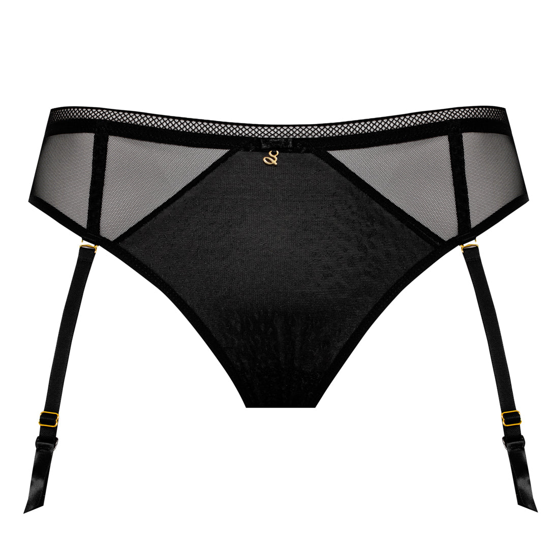 Transparent Tulle Brazilian Garter Panty Samanta Leo