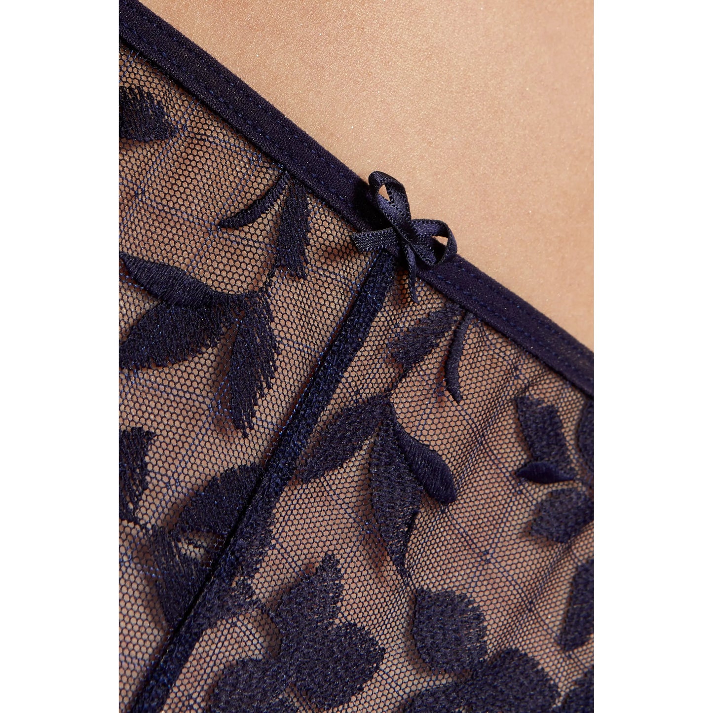 Sheer Floral Embroidery Thong Gorteks Mona