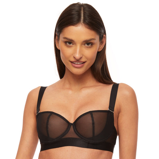 Sheer Mesh Balconette Bra Kinga Mist-0