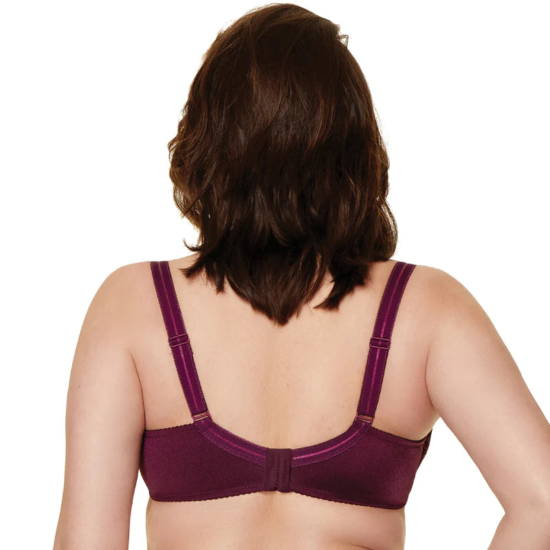 Sheer Lace Balconette Bra Pamela Aubergine