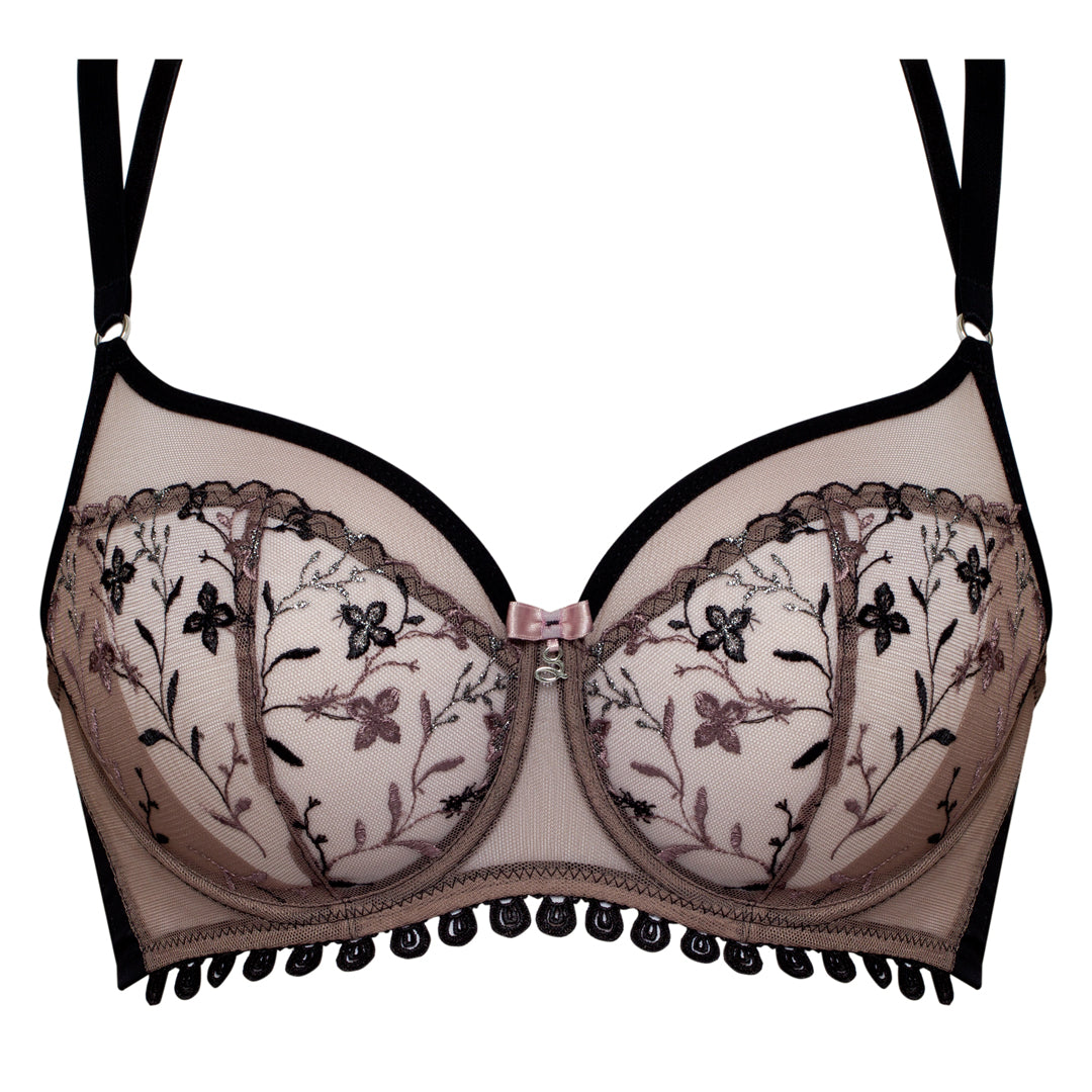 Transparent Embroidered Full Figure Bra Antinea