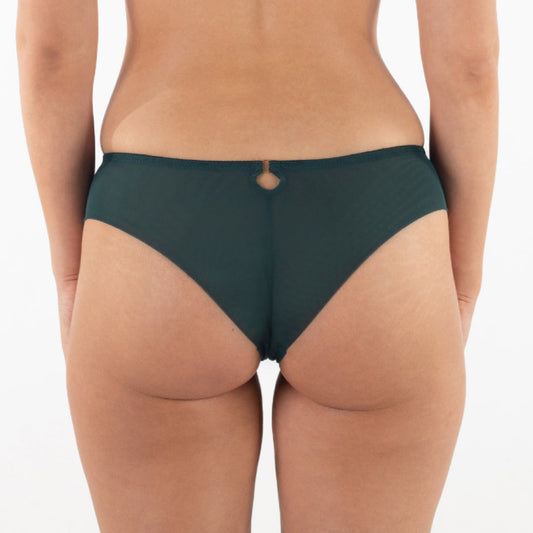 Sheer Mesh Tulle Embroidered Tanga Panty Boobie Emerald-1