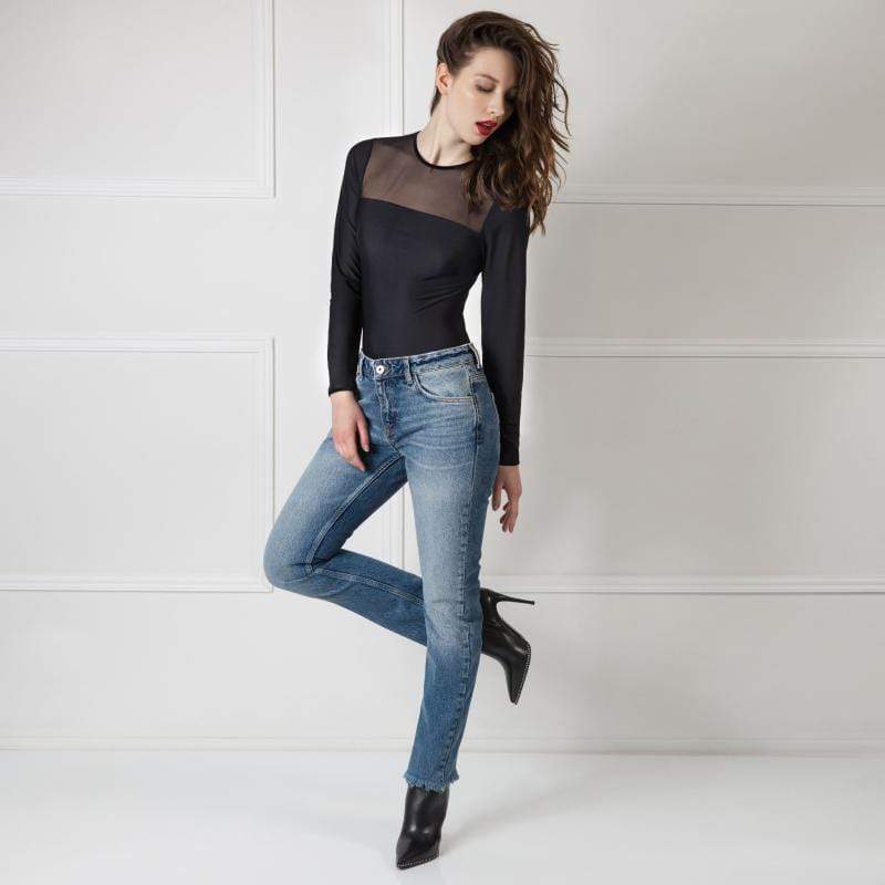 Delicate Long Sleeve Teddy with Garters Amoralle Be Daring