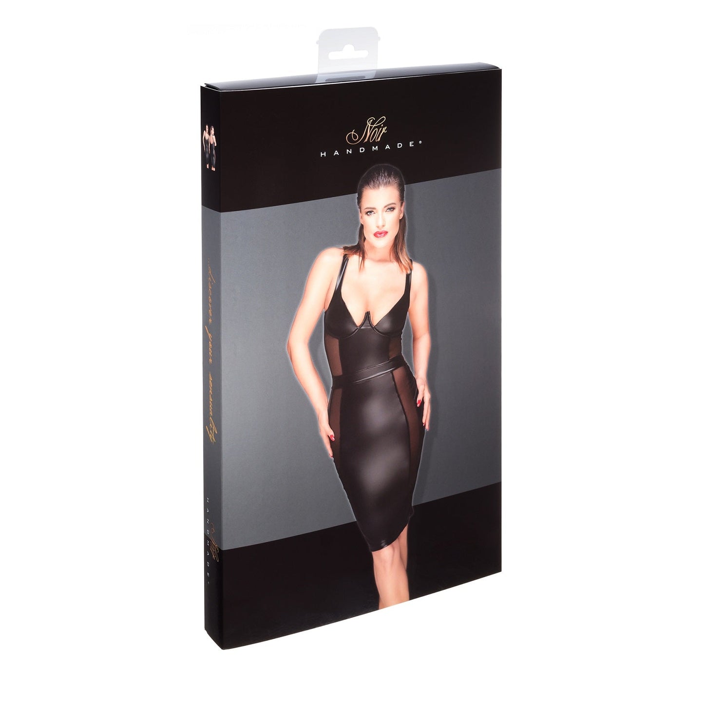 Powerwetlook Pencil Dress Noir Handmade Muse