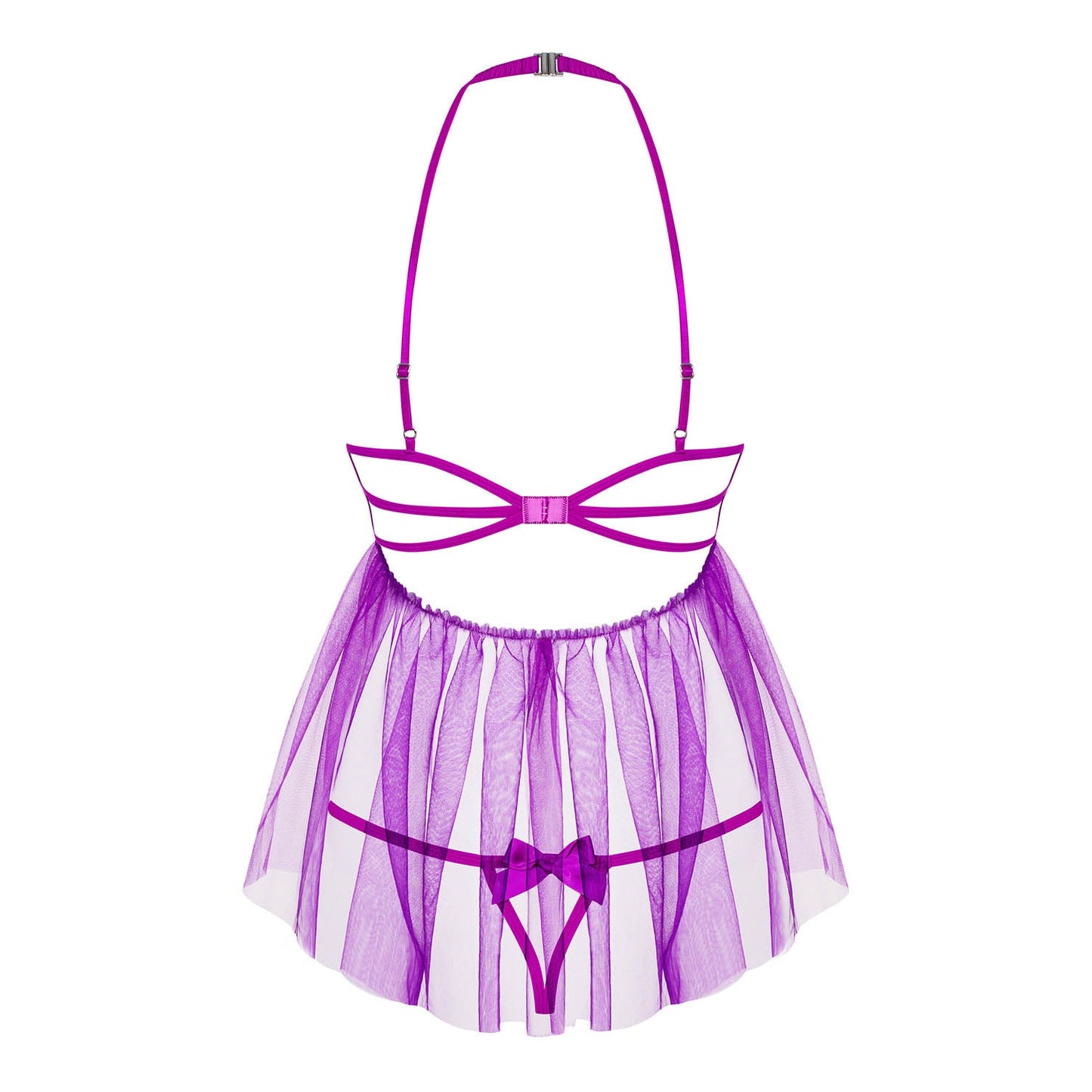 Sexy Open Cup Babydoll & String Obsessive Delishya Purple-5