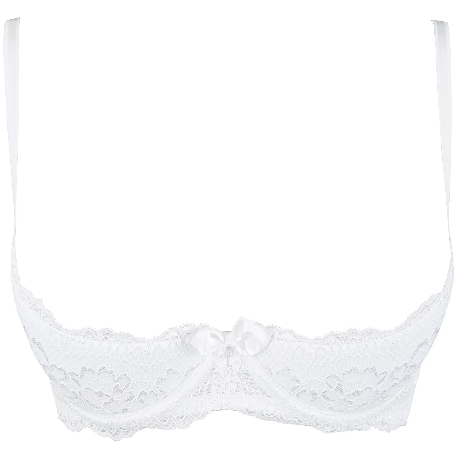 Sexy Open Cup Lace Bra Axami Love Cave White-4