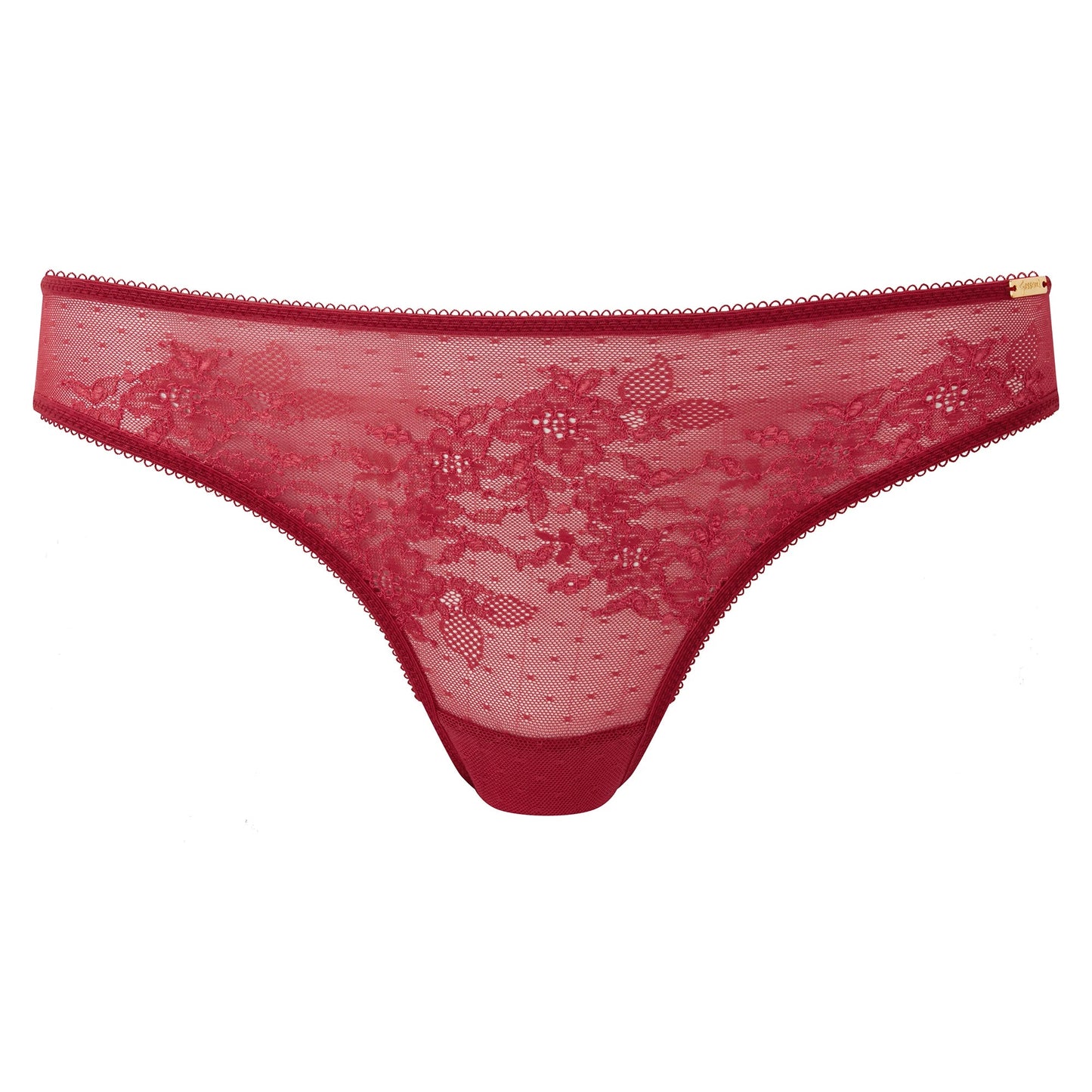 Gossard Glossies Lace Rasberry Blush Sheer Bikini Panty-5