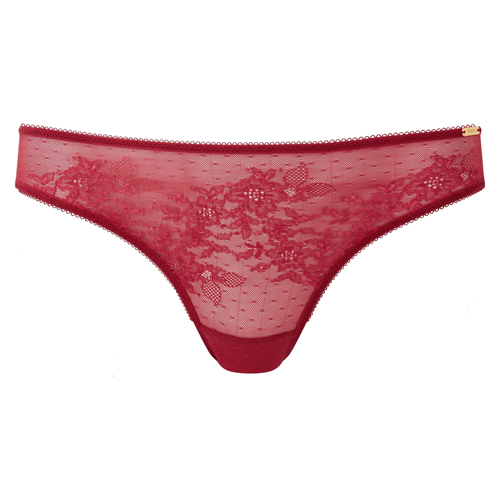 Gossard Glossies Lace Rasberry Blush Sheer Bikini Panty-5