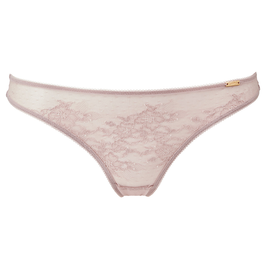 Gossard Glossies Lace Mink Sheer Mesh Thong Panty-7