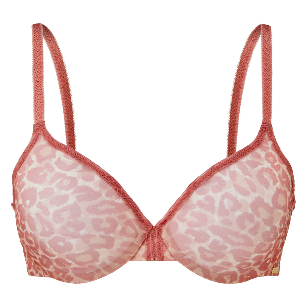 Gossard Glossies Pink Leopard Print Sheer Bra-7