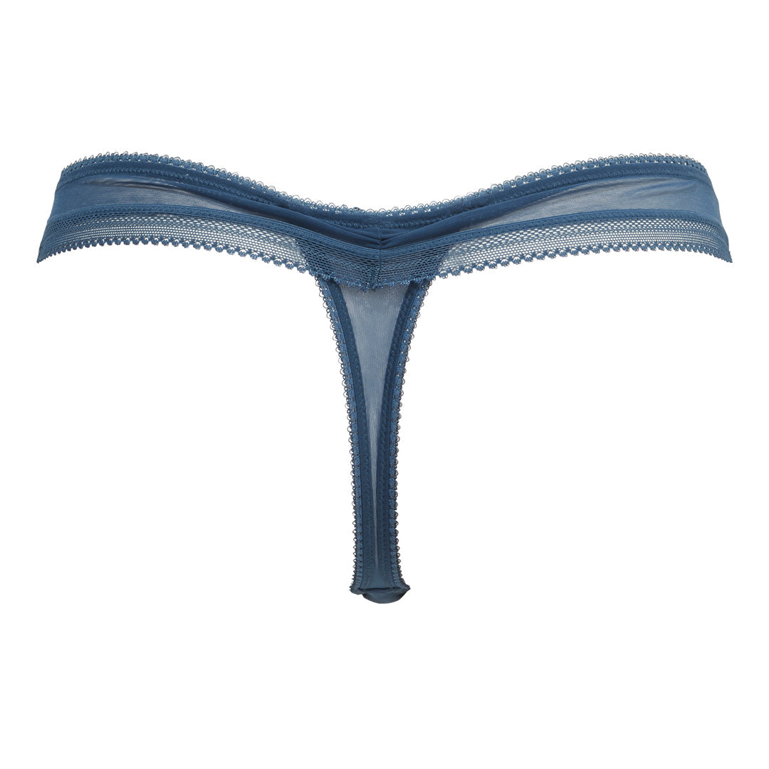 Gossard Swirl Sheer Lace Thong Panty Dark Teal-4