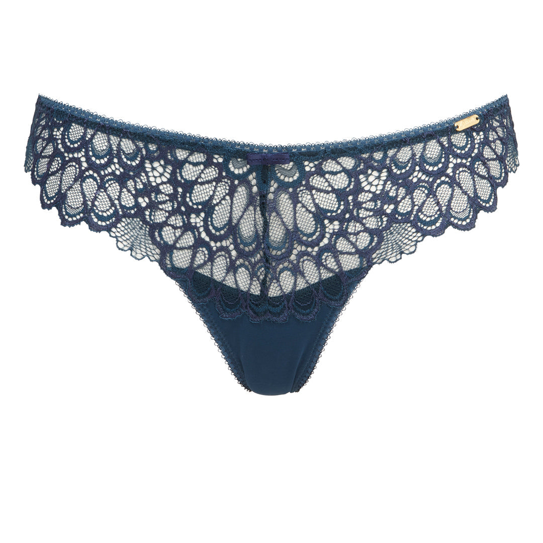 Gossard Swirl Sheer Lace Thong Panty Dark Teal-3