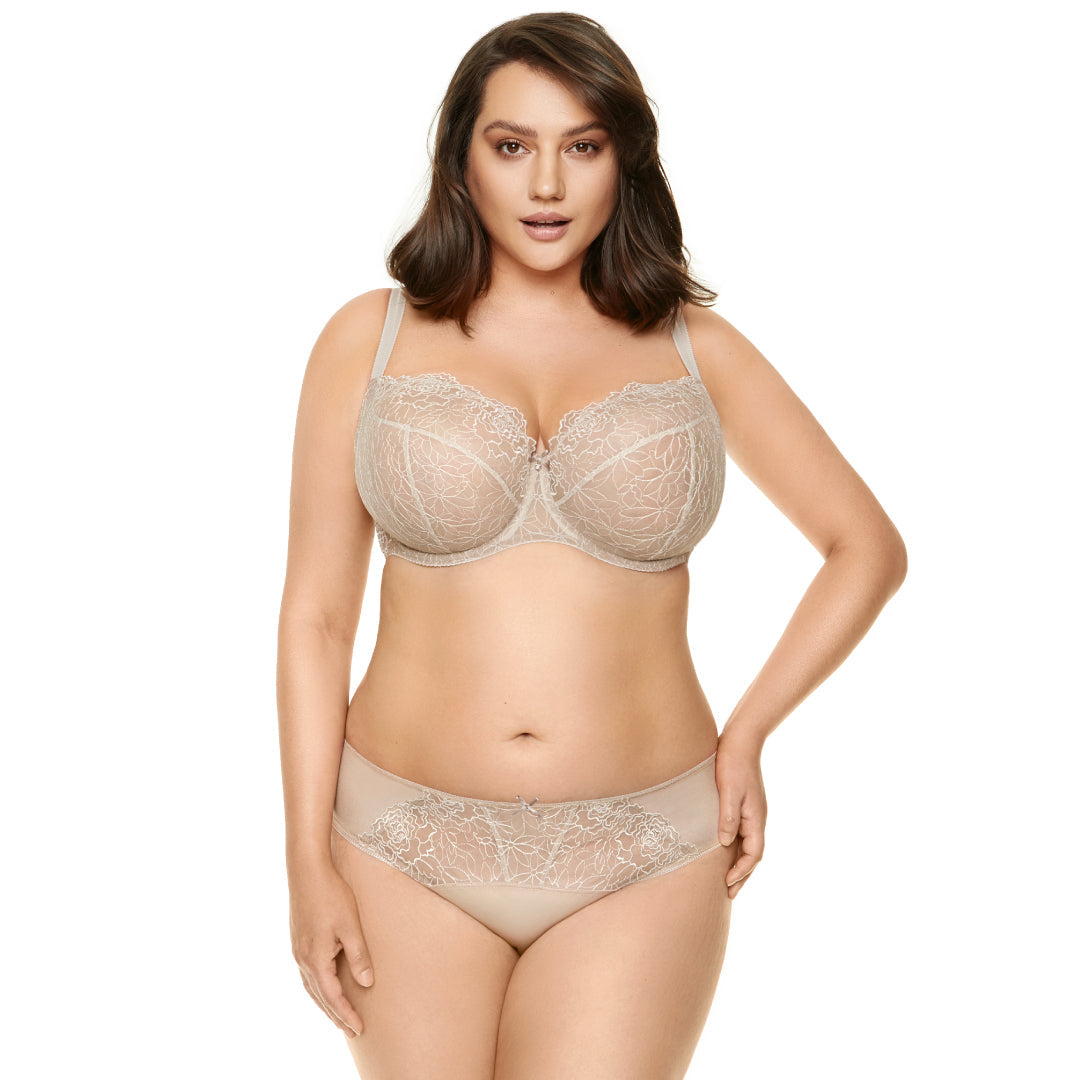 Sheer Mesh Balconette Bra Pamela Cappucino-8