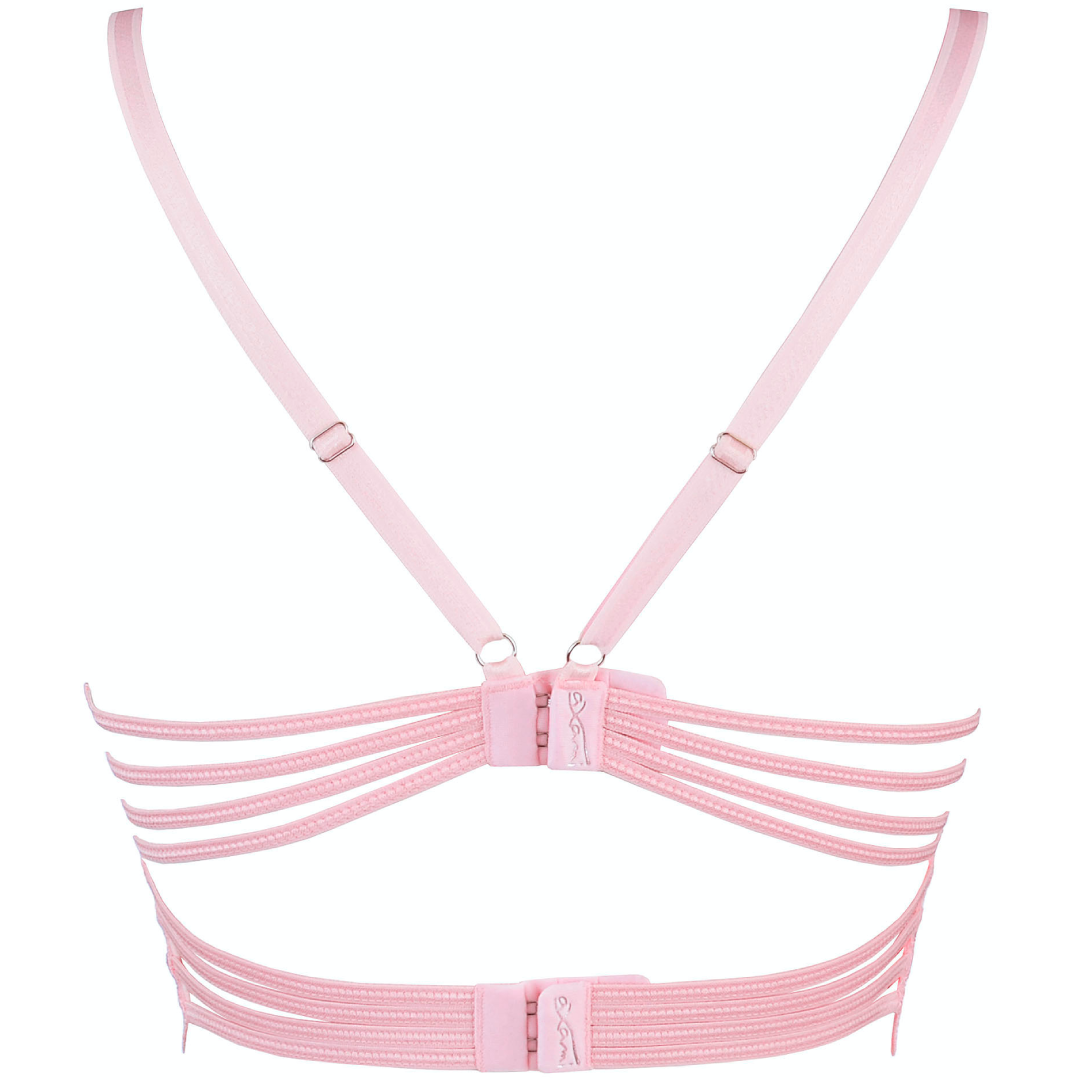 Sheer Lace Longline Plunge Bra Axami Seductive Rose-7