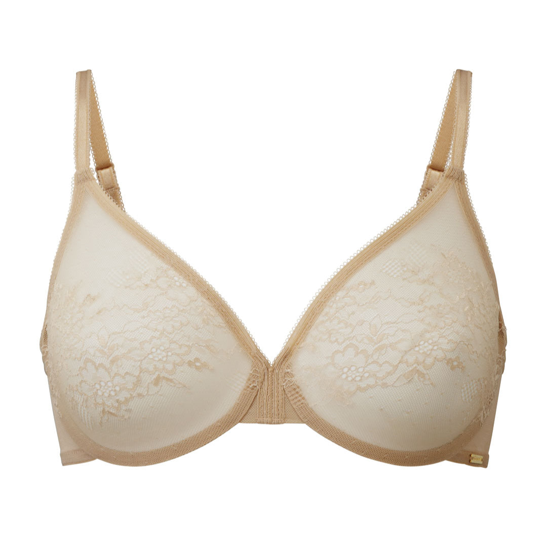 Sexy Sheer Lace Molded Bra Gossard Glossies Lace Nude-8