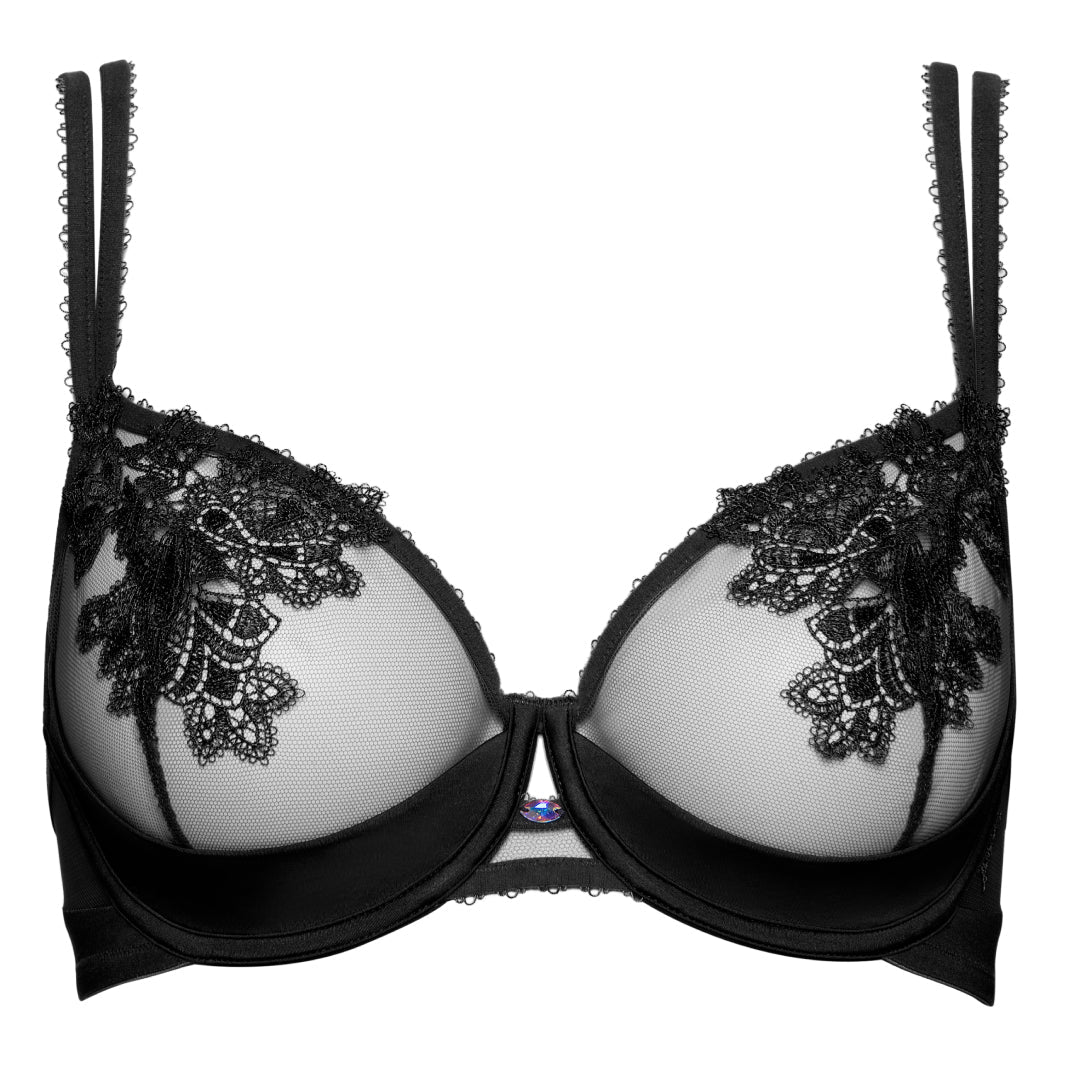 Sexy Sheer Mesh Demi Bra Lisca Peony Black-5