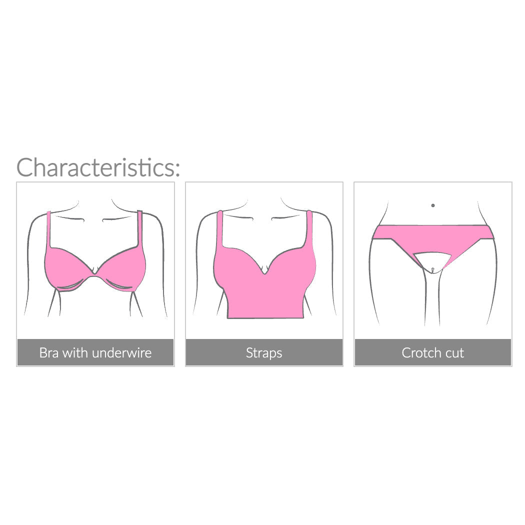 Sheer Bra & Crotchless String Panty Set Naughty Coquette-3