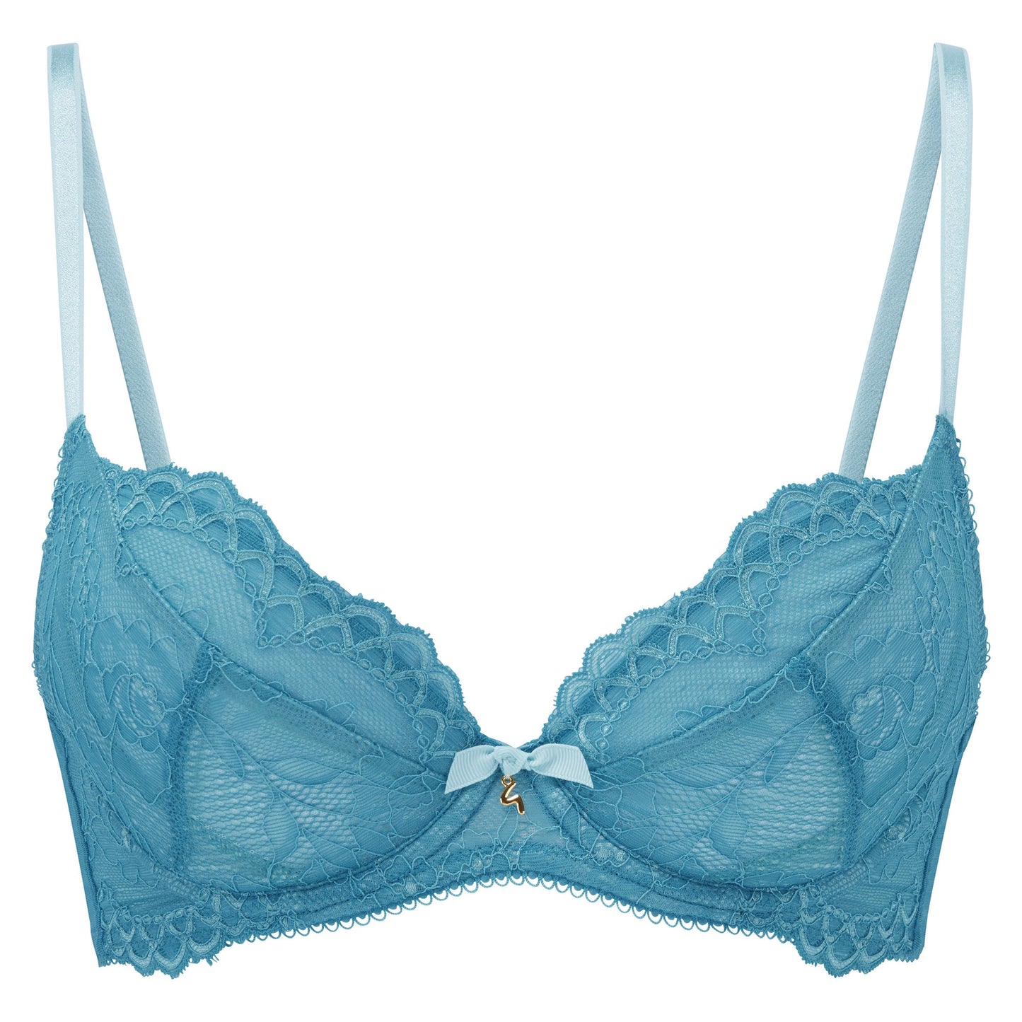 Gossard Superboost Lace Sheer Plunge Bra Ocean Blue-4