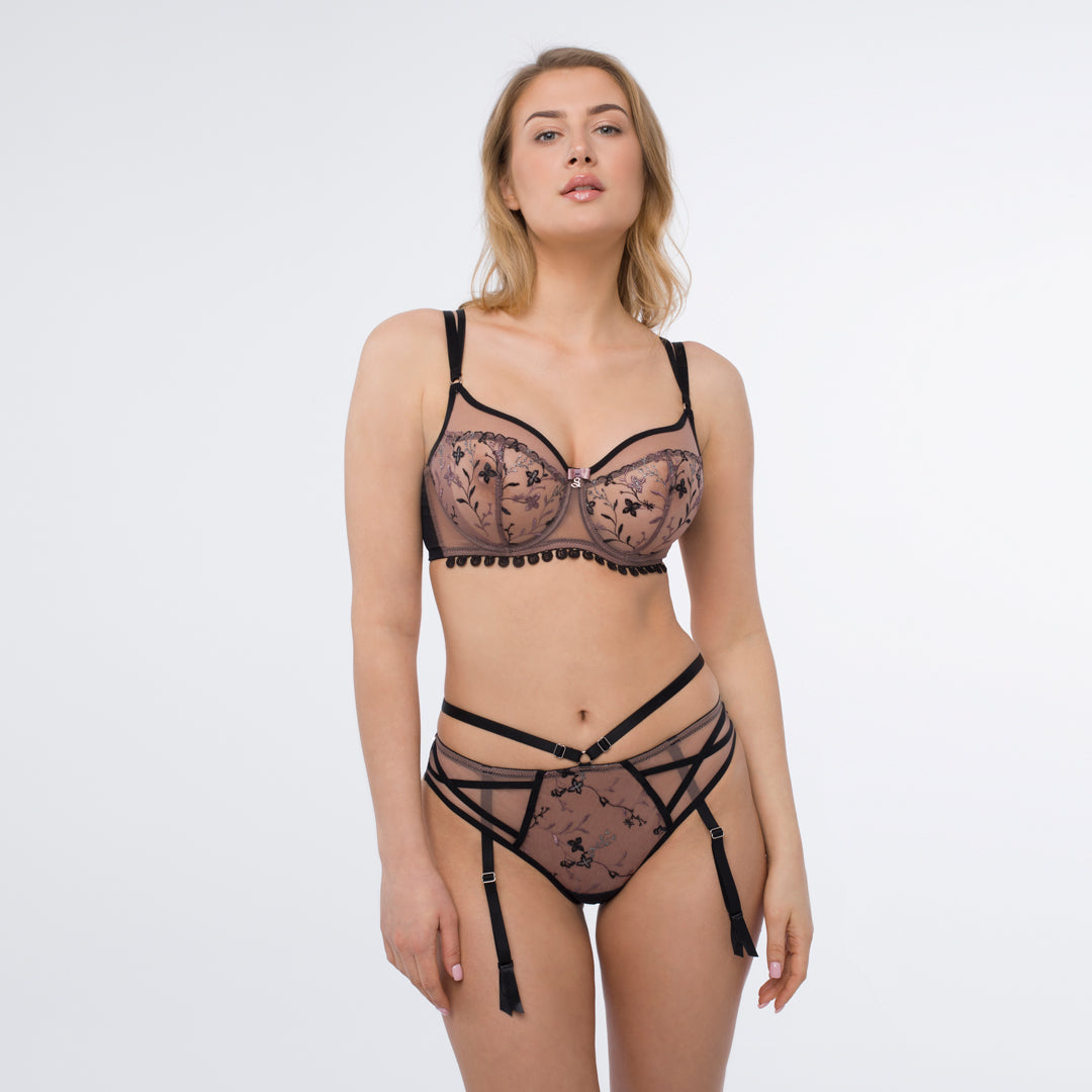 Transparent Embroidered Full Figure Bra Antinea