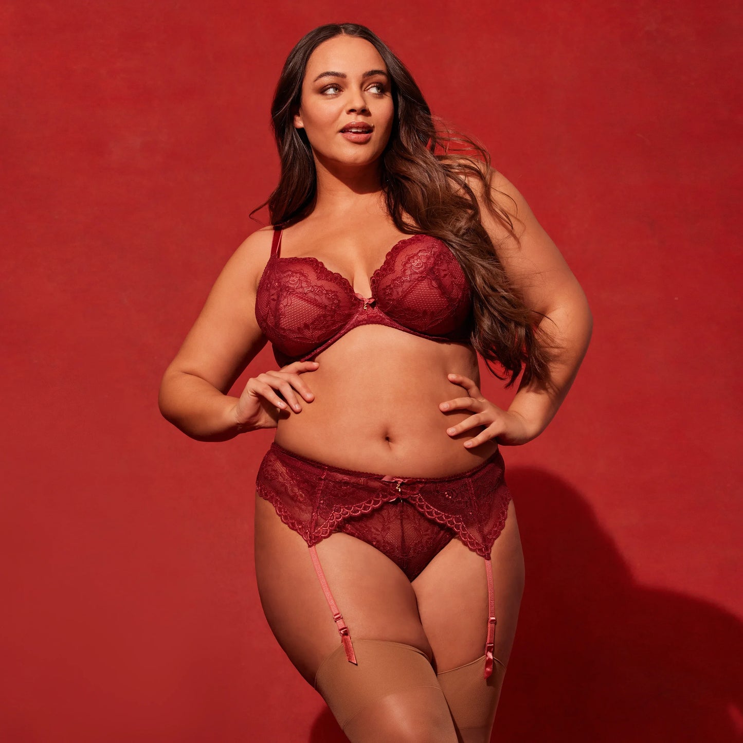 Gossard Superboost Lace Plunge Bra Cranberry/Raspberry Sorbet-6
